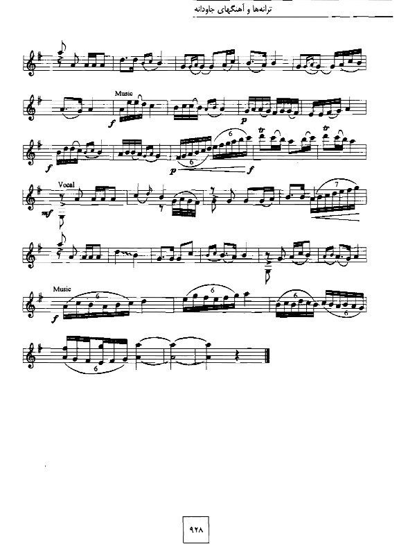 A sheet music page with several notes and numbers.
